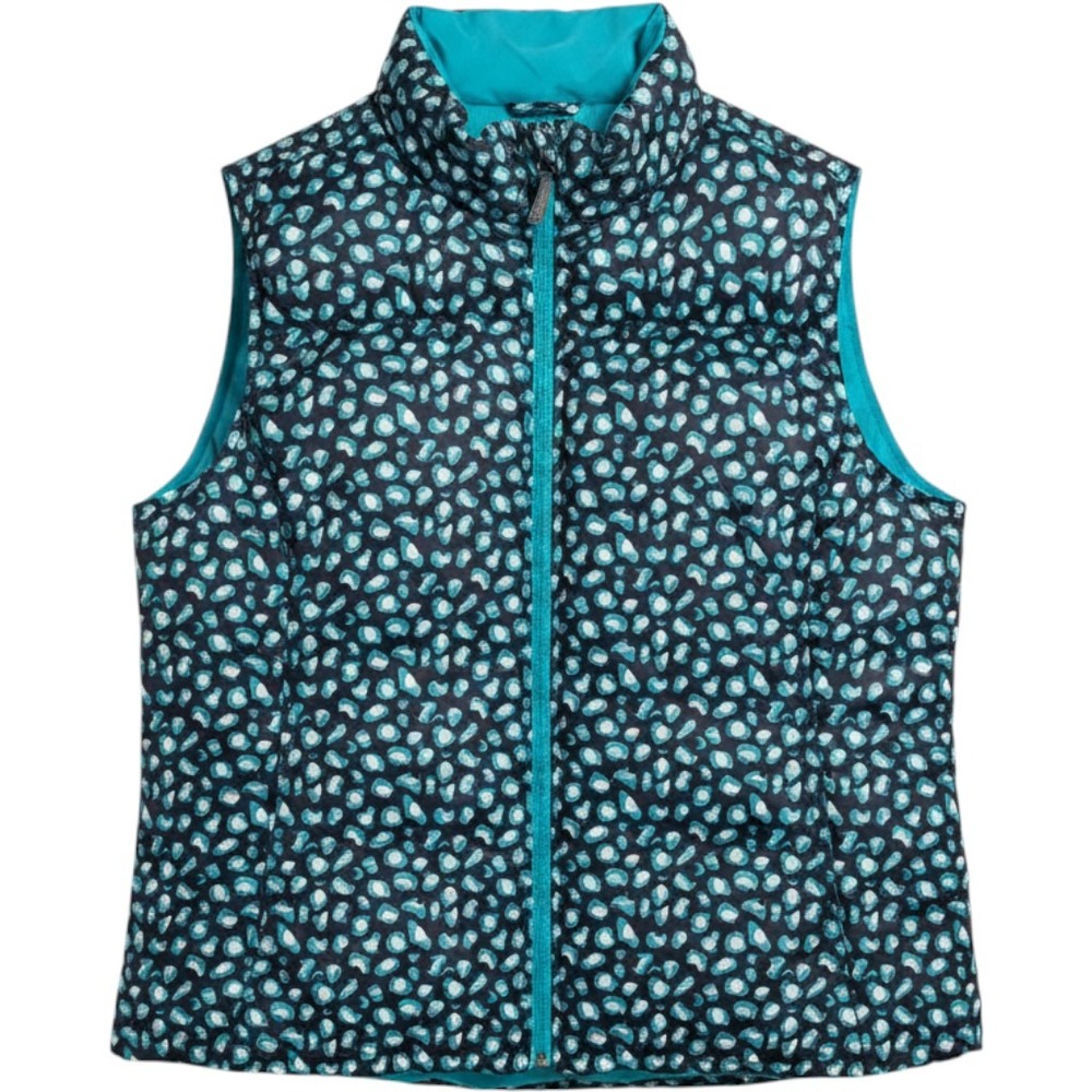 Women Vest Ariat Reversible Teal Blue Quilted Print Sleeveless Jacket